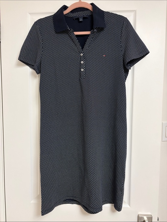 Tommy Hilfiger Dresses & Skirts - Tommy Hilfiger Navy and White Polka Dot Polo Dress